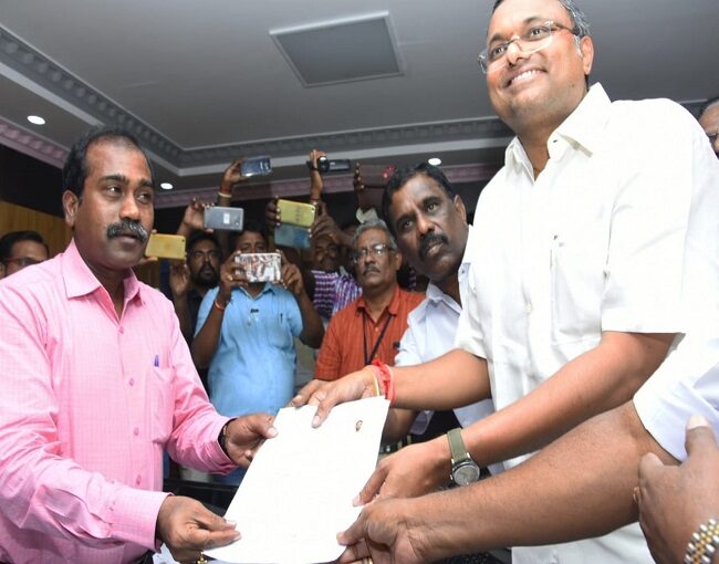 Karti P Chidambaram Nomination for MP election