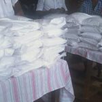 Mr. Karti Chidambaram while distributing essential items to Thirubhuvanam Town Panchayat officials and  sanitary workers of Thirubhuvanam Town Panchayat on 12.05.2020