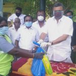 On behalf of RS Mangalam village congress committee of Ramanathapuram district, Mr. Karti Chidambaram distributed essential items to the officials and sanitation workers of RS Mangalam Town Panchayat on 13.5.2020