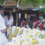 On behalf of the Siddharkottai village congress committee of Ramanathapuram district, Mr. Karti Chidambaram distributed essential items to the sanitation workers of Panchayat and the general public of Siddharkottai village.