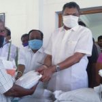 Mr Karti Chidambaram, on 02.06.2020, distributed essential relief items to the laundry workers of Sivaganga district, at the Sivaganga MP office.