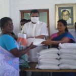 Mr Karti Chidambaram, on 02.06.2020, distributed essential relief items to the laundry workers of Sivaganga district, at the Sivaganga MP office.