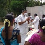 Mr Karti Chidambaram, Sivaganga MP,  distributed essential relief items to the transgender community persons in Karaikudi town.