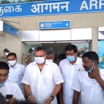 Mr Karti Chidambaram, MP, Sivaganga on his arrival at Madurai airport on 27.10.2020