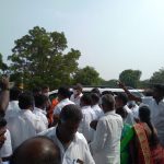 Mr Karti Chidambaram, MP, Sivaganga, while being welcomed by the Congress party members of Muthupatti village of Sivaganga District.