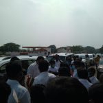 Mr Karti Chidambaram, MP, Sivaganga, while being welcomed by the Congress party members of Muthupatti village of Sivaganga District.