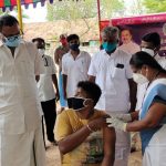 Mr Karti P Chidambaram, MP, Sivaganga, along with MLA of Karaikudi, Mr Mangudi, inaugurated the COVID Vaccination camp organised near Kandanur Municipality office on 29.05.2021