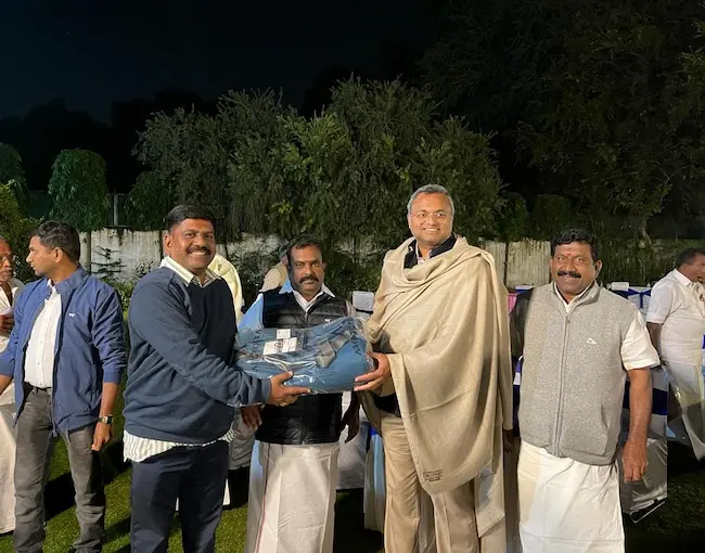 Mr Karti P Chidambaram, Member of Parliament, Sivaganga Constituency, hosted dinner at his Delhi residence to the congress party people from Karaikudi Legislative Assembly (third team) who visited Delhi as per the arrangements made by the MP.