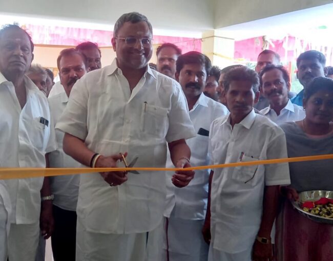 Mr Karti P Chidambaram, Member of Parliament, Sivaganga Constituency, participated in the inauguration of Part time Ration shop constructed from the MPLADS Funds allotted for Sivaganga constituency on 03.03.2024. This ration shop was constructed in Panangulam Panchayat of Alangudi Assembly Constituency, Sivagangai district