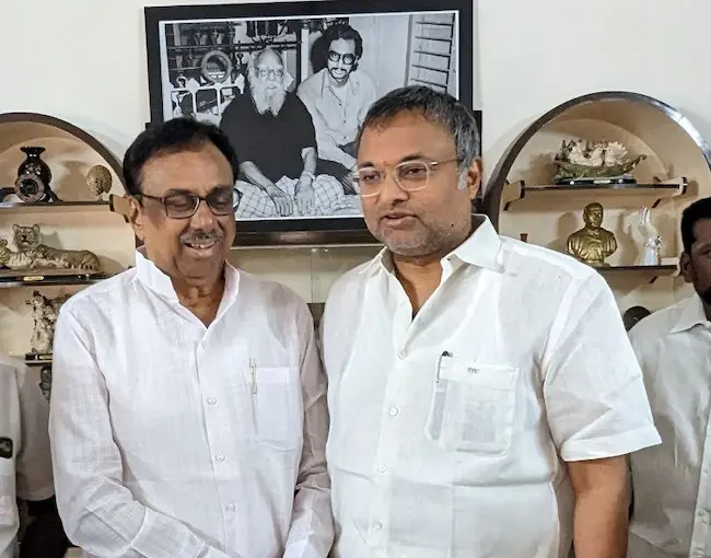 Mr Karti P Chidambaram, Member of Parliament, Sivagangai, met with Mr EVKS Elangovan, INC candidate for Erode East Assembly election at Erode on 11.02.2023