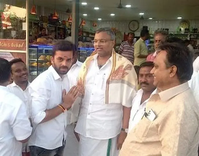 Mr Karti P Chidambaram,Member of Parliament, Sivaganga Constituency, seen along with the INC party workers at Thiruthuraipoondi on 21.01.2024.